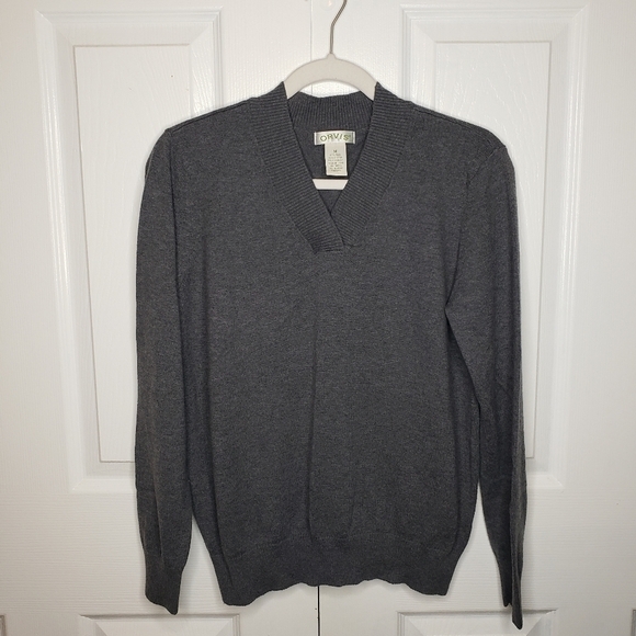 Ovis Cashmere Vneck Fine Knit Wool Sweater Minimalist Contemporary M - Picture 2 of 8